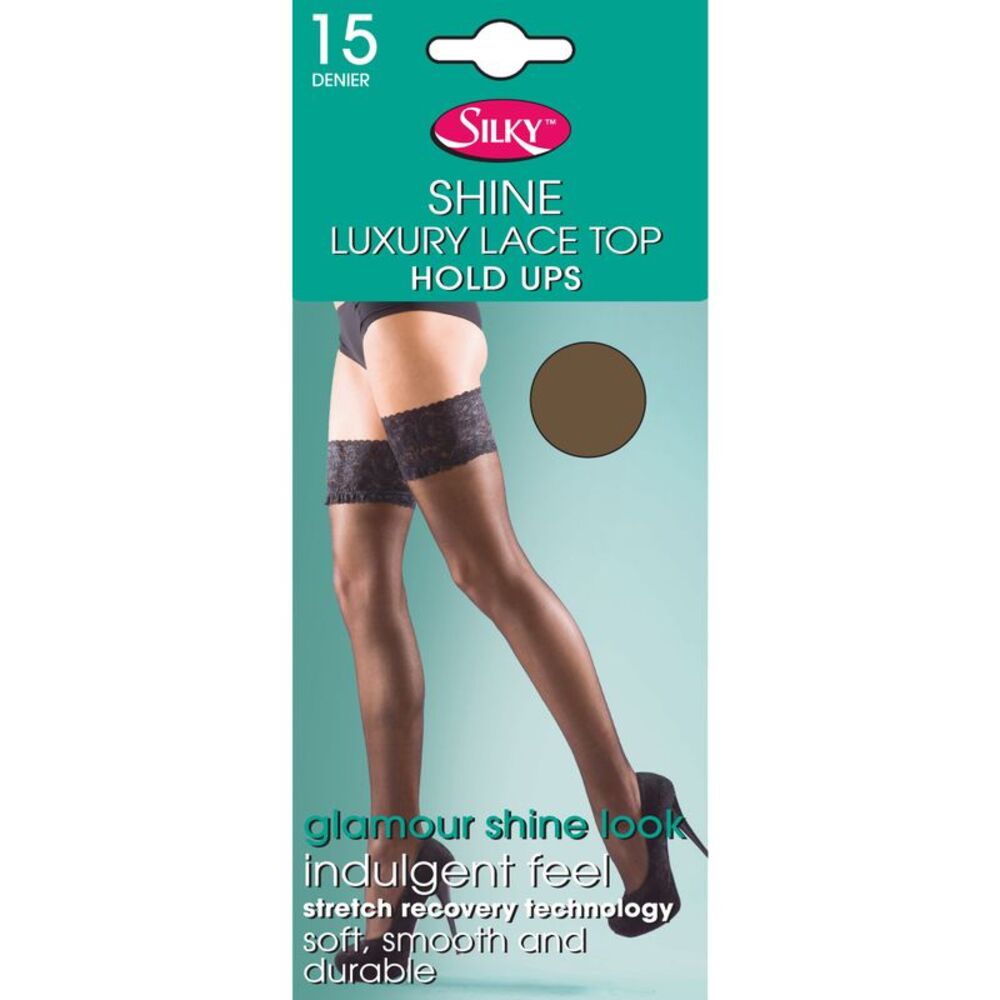 Silky Womens/Ladies Shine Lace Top Hold Ups (1 Pair) / Nude